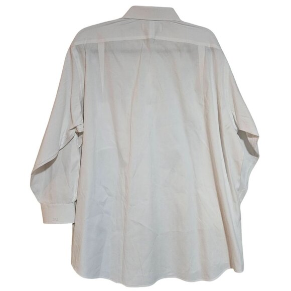 Paul Fredrick Men's Pinpoint Snap Tab Collar White 100% Cotton  Shirt Size 17-32 - Picture 2 of 15